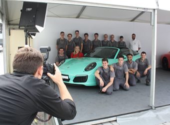 Fotoaktion Hintergrundsysteme Porsche