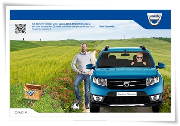 Foto BlueBox Aktion Sofortdruck Dacia
