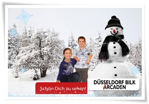 Foto BlueBox mit Sofortdruck für die Düsseldorf Arcaden Weihnachten 2014
