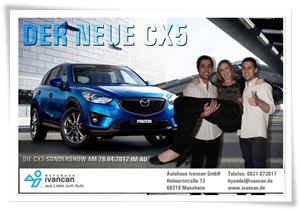 Foto BlueBox mit Sofortdruck für das Autohaus Ivancan Mazda
